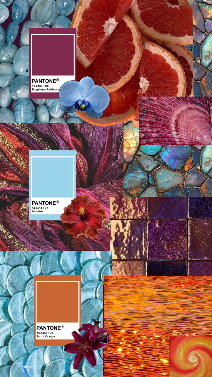 Moodboard di texture e colori per un brand